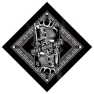 Pañoleta Bandana Grave Before Shave "Logo Never Fold" Negra Talla Única